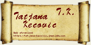 Tatjana Kecović vizit kartica